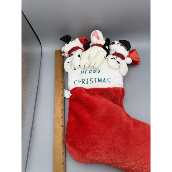 Disney 101 Dalmatians Christmas Stocking Plush Puppies Domino Lucky Jolly - Picture 5 of 6
